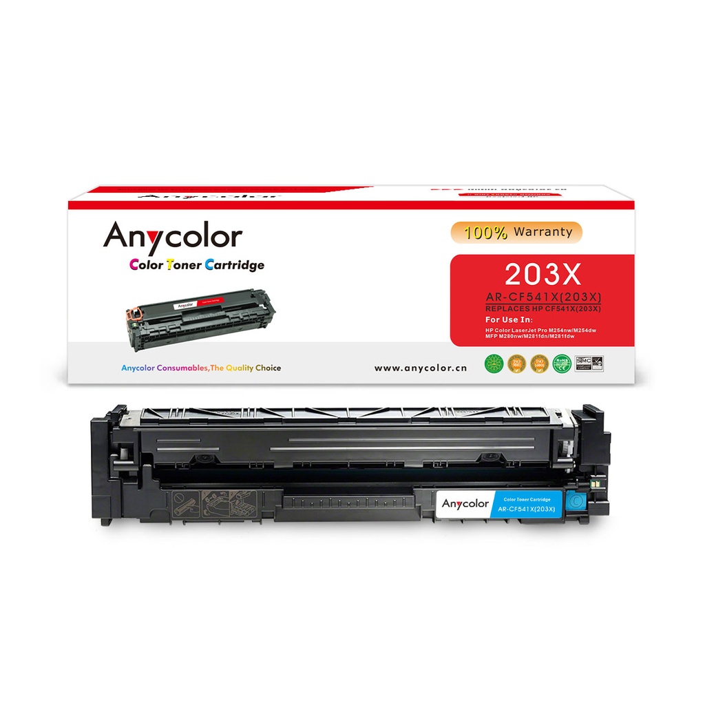 Toner Anycolor pour HP 203X cyan