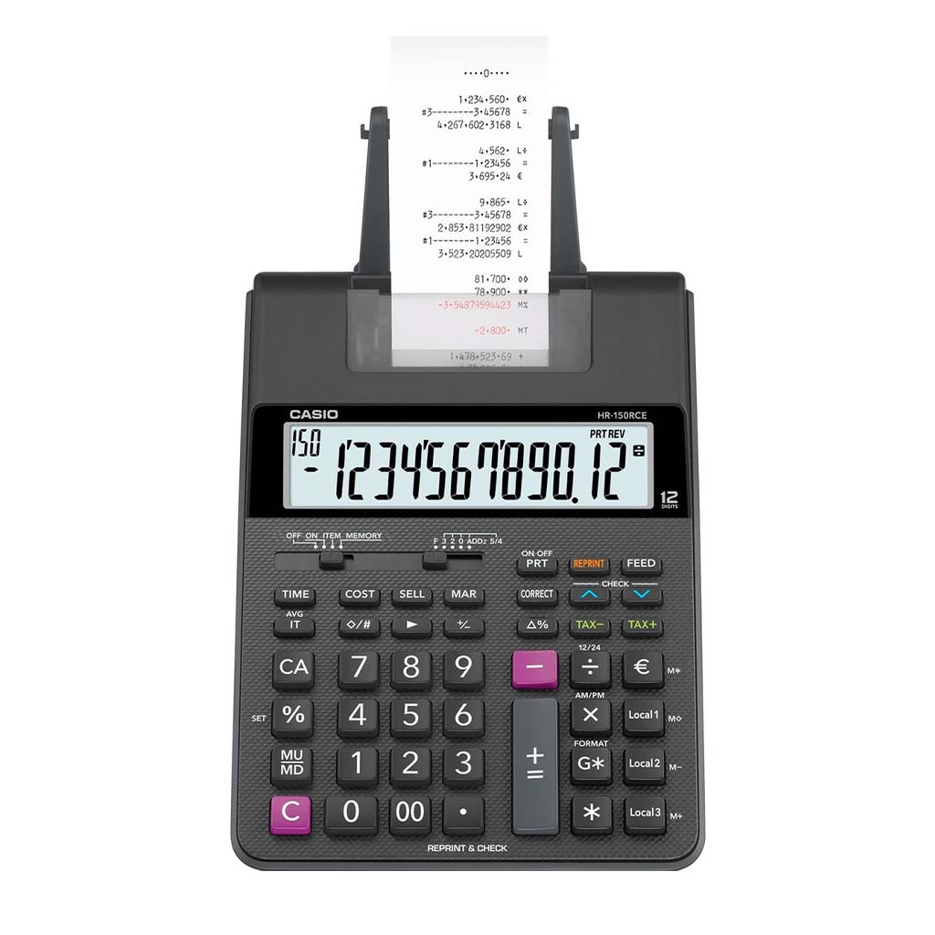 Calculatrice de bureau à bande Casio HR-150RC