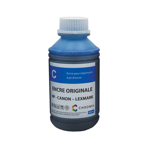 [CHR_500C] Encre Chromia HP cyan 500ml