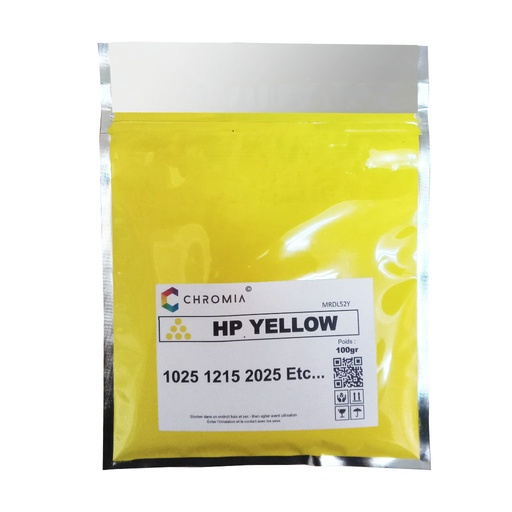 [POU_COULHPYEL] Poudre Couleur HP Yellow 100gr 1025 1215 2025...